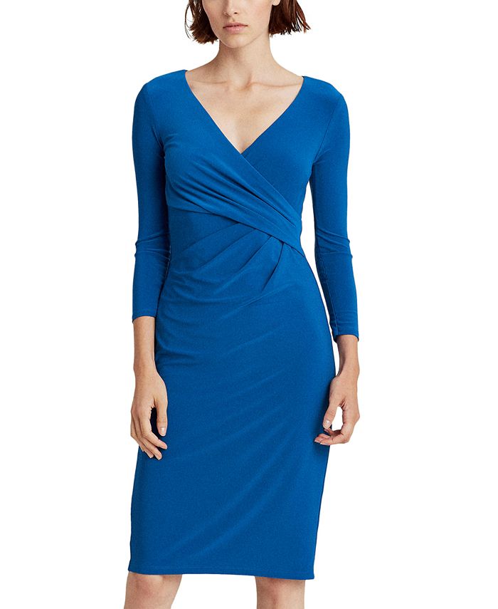 Lauren Ralph Lauren Jersey Three-Quarter-Sleeve Dress & Reviews - Dresses -  Women - Macy's