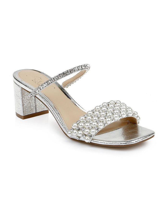 Jewel Badgley Mischka Orsen Embellished Slide Sandals & Reviews ...