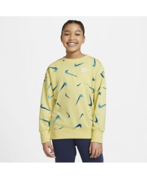 Nike Big Girls Sportswear Printed Crew Sweatshirt