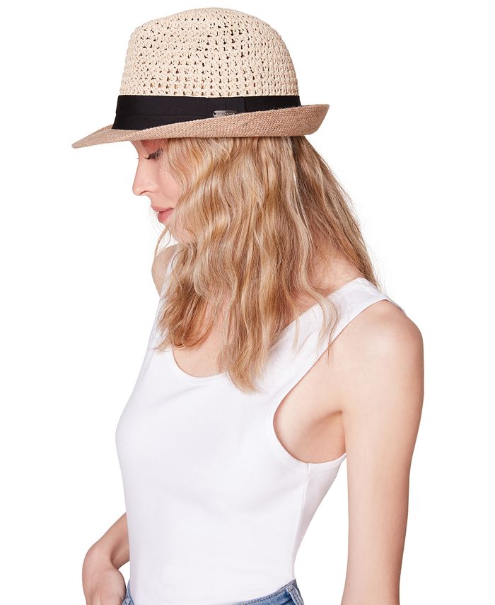Steve Madden Crochet Straw Fedora Hat Macy's