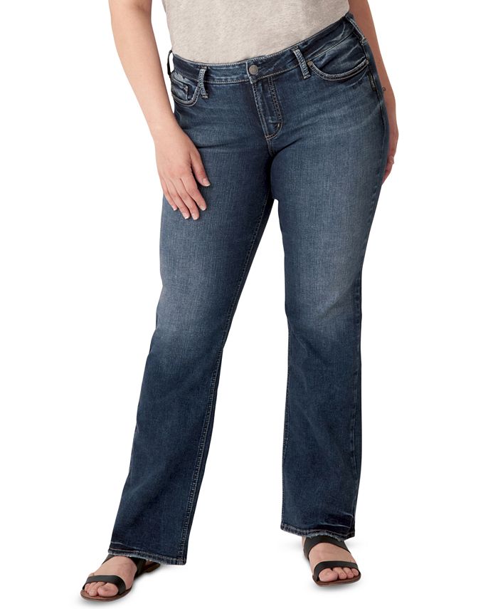 Silver Jeans Co. Plus Size Mid-Rise Suki Slim Bootcut Jeans - Macy's