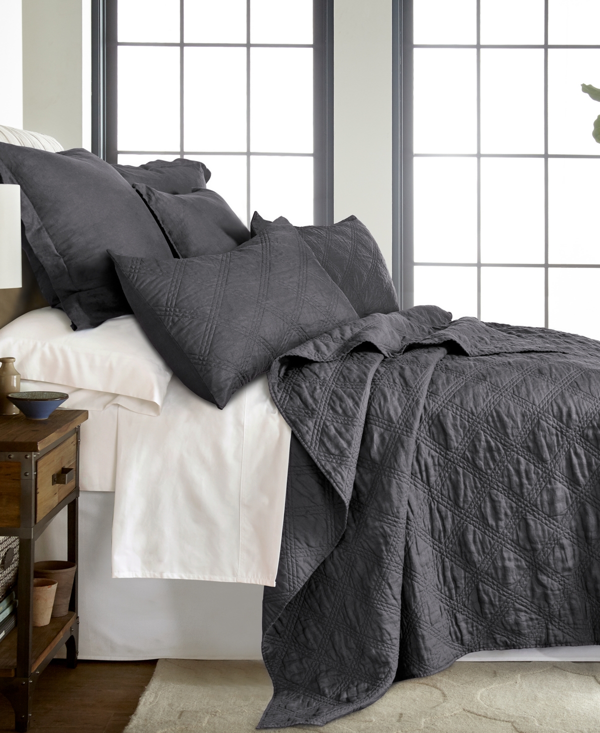 Levtex Washed Linen Quilted Sham,