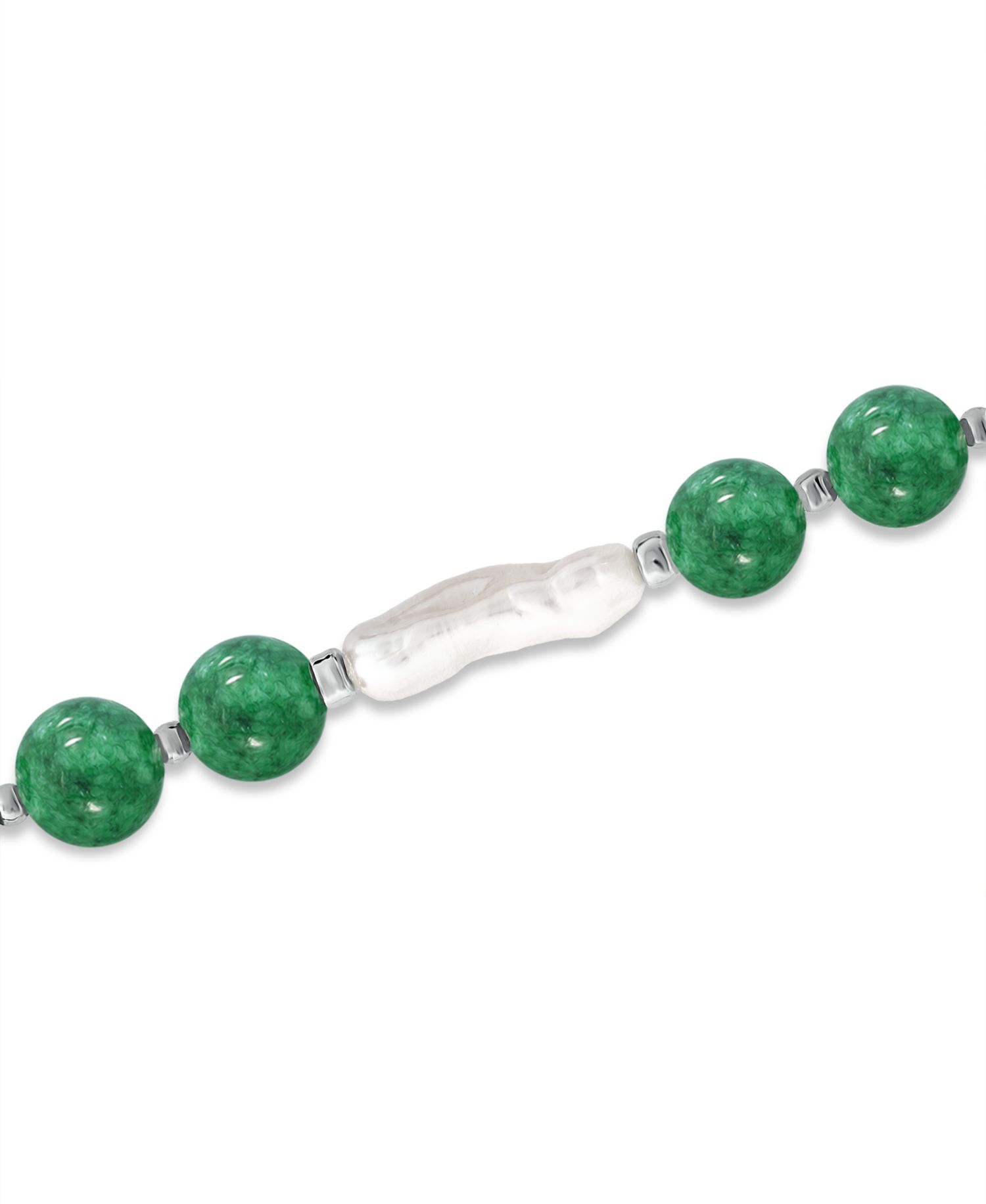 Genuine Stone Bead Biwa Pearl Stretch Bracelet