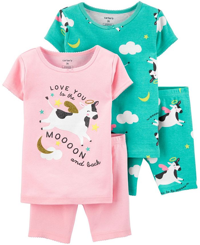 Carter s Toddler Girls Cow Snug Fit Pajamas 4 Piece Macy s