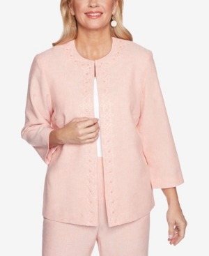 Plus Size Springtime in Paris Scroll Embroidered Jacket