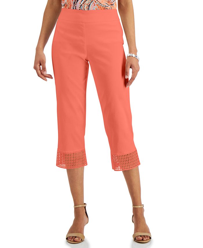 JM Collection Crochet-Hem Capri Pants, Created for Macy's & Reviews ...