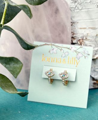 Gold-Tone Evil Eye Huggie Hoop Earrings