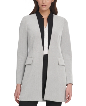 Dkny Contrast-Collar Topper Jacket