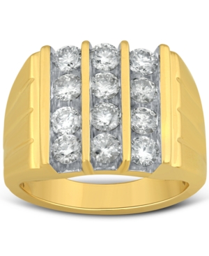 Macy's Men's Diamond Column Cluster Ring (2-1/2 Ct. T.w.) In 10k Gold In Yellow Gold