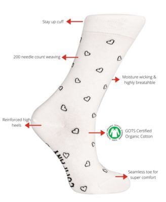 Mini Hearts Women's Super Soft Cotton Seamless Toe Crew Socks