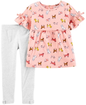 Carter's Baby Girls Dog Jersey Top and Legging Set 2 Pieces