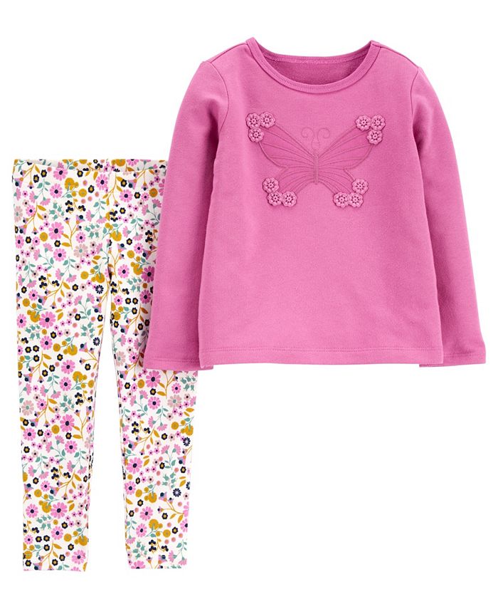 Carter's Baby Girl Butterfly Top and Floral Legging Set - Macy's