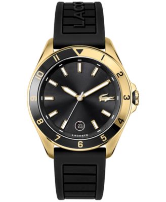 Lacoste - Men's Tiebreaker Black Silicone Strap Watch 43mm