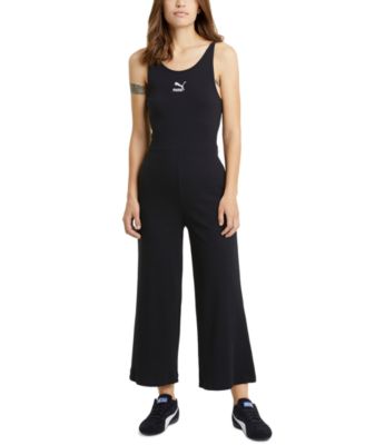 Puma - Preto Rib-Knit Jumpsuit