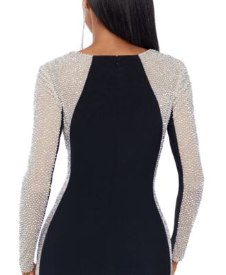 Petite Embellished Colorblocked Gown