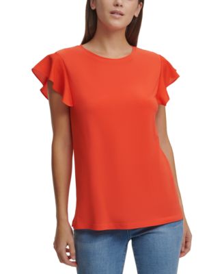 dkny mixed media top