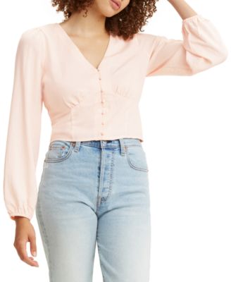 Levi's - Sophia Cotton Denim Balloon-Sleeve Top