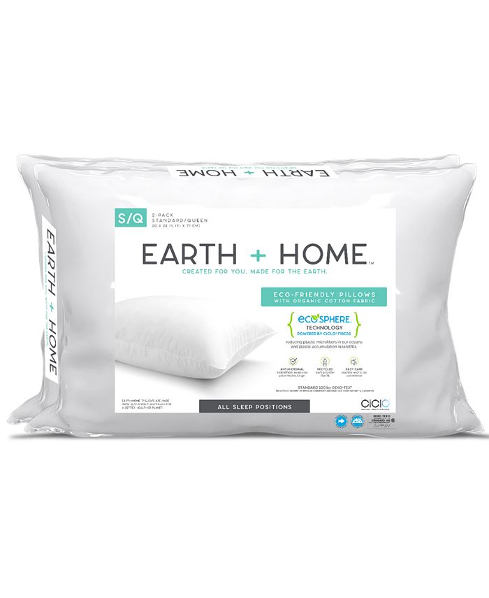 Earth + Home Organic Cotton Pack of 2 Standard/Queen Pillows Macy's