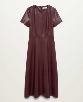 MANGO Women's Faux-Leather Dress - Macy's