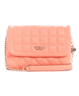 guess kamina quilted flap shoulder bag