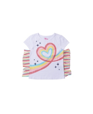 Epic Threads Little Girls Short Sleeve Side Fringe Graphic Tee