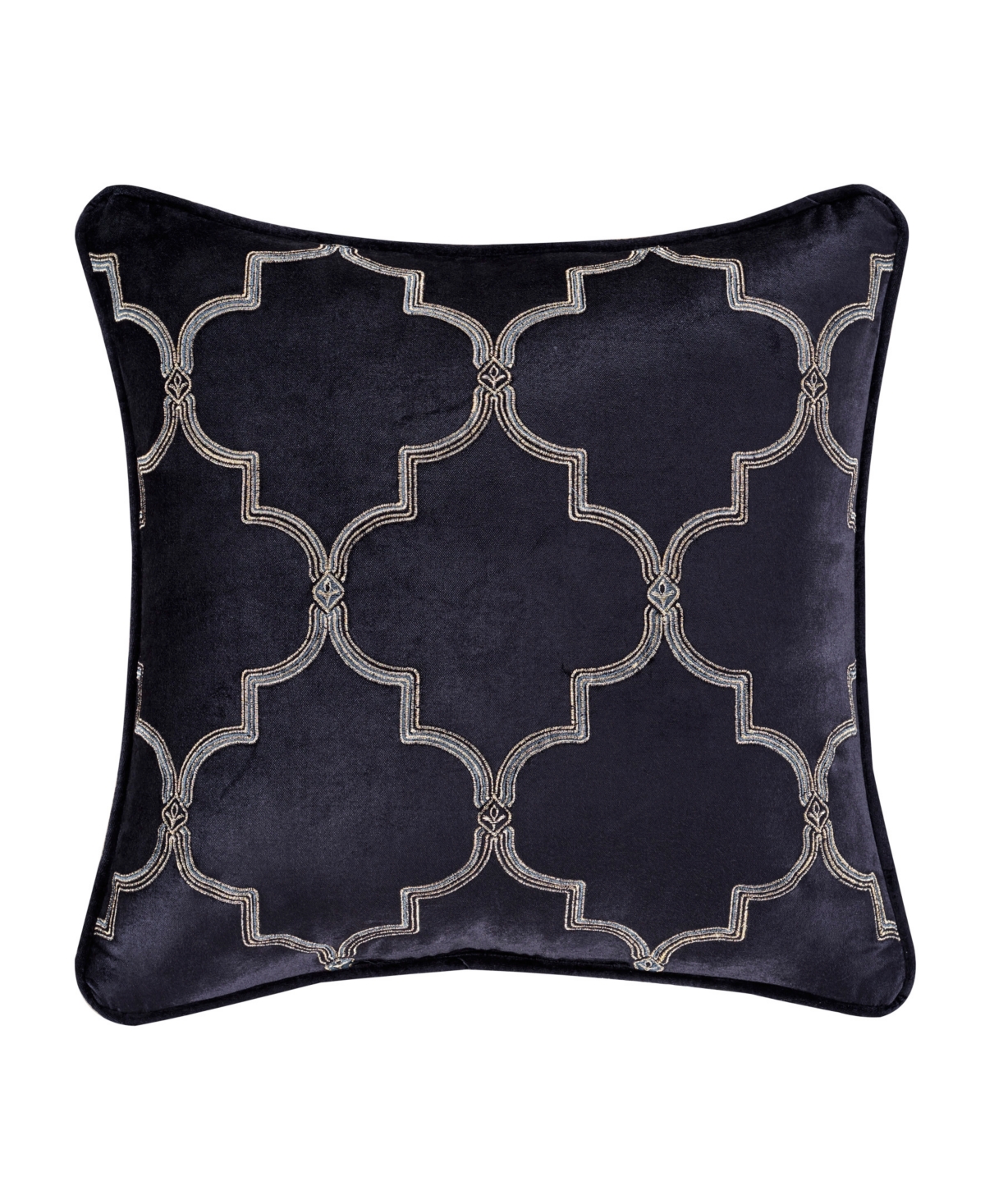 J Queen New York Middlebury Square Embellished Decorative Pillow, 18" X 18" In Indigo