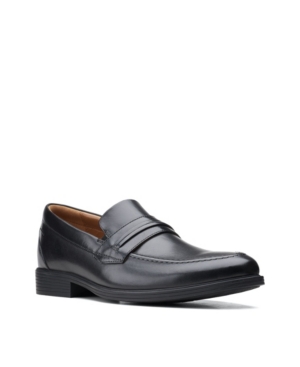 Shop Clarks Men's Whiddon Loafer Dress Shoes In Black Leather