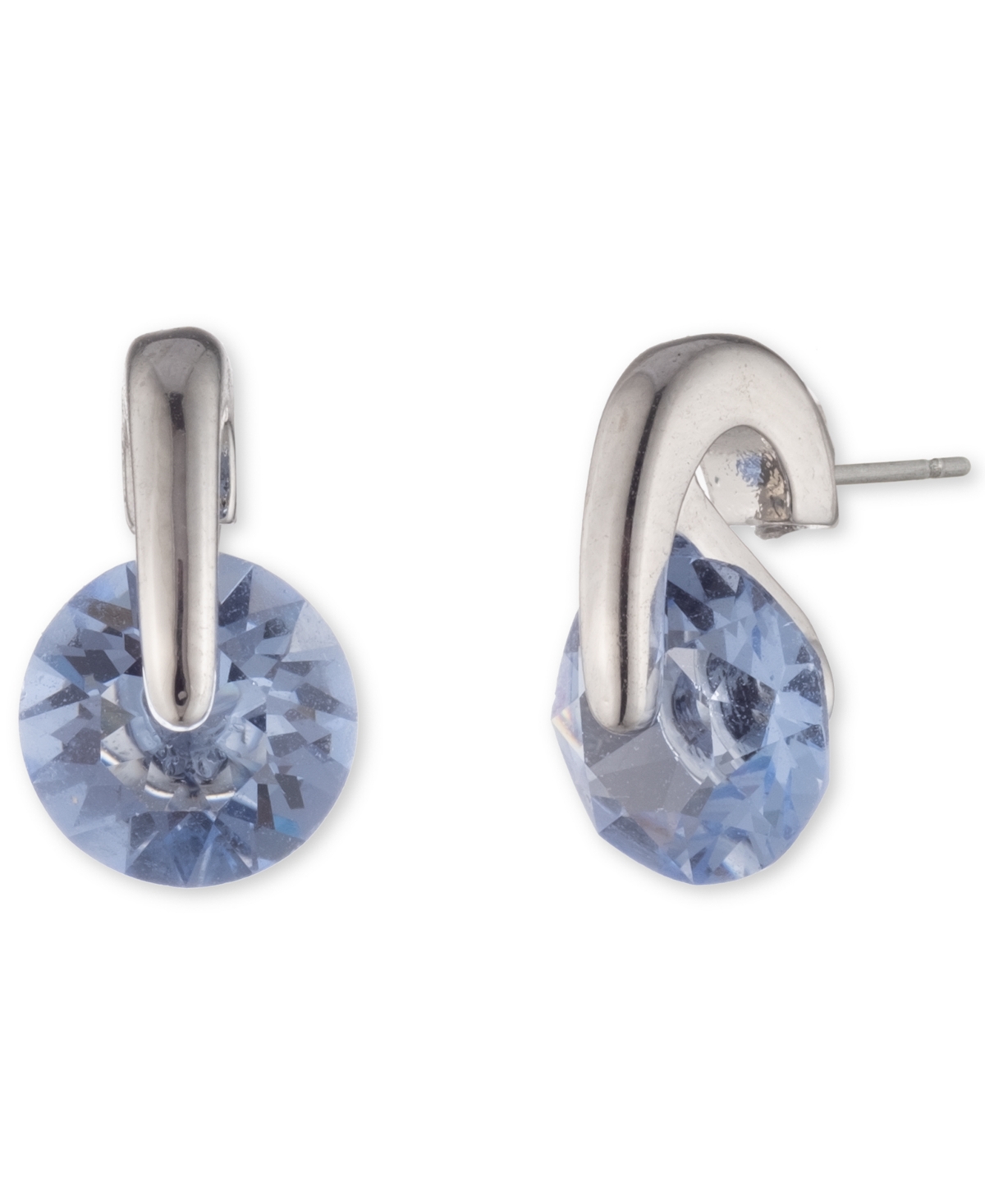 Givenchy Earrings, Crystal Accent In Blue