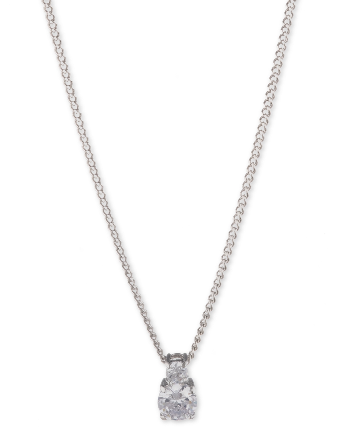 Crystal Pendant Necklace - Silver