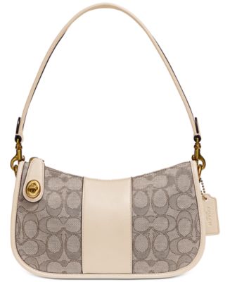 COACH Tabby Leather Shoulder Bag 26 with Signature Coated Canvas - Macy's