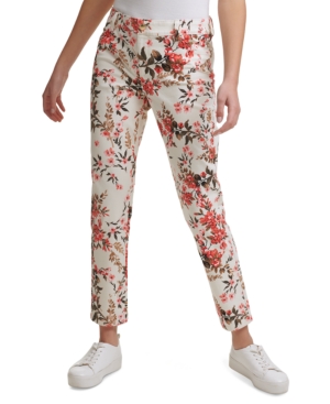 Calvin Klein Printed Straight-leg Pants In Floral
