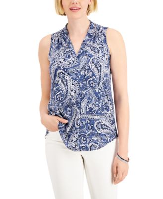 Charter Club - Petite Paisley-Print Top