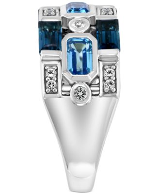 EFFY&reg; Blue & White Topaz Statement Ring (2-3/4 ct. t.w.) in Sterling Silver