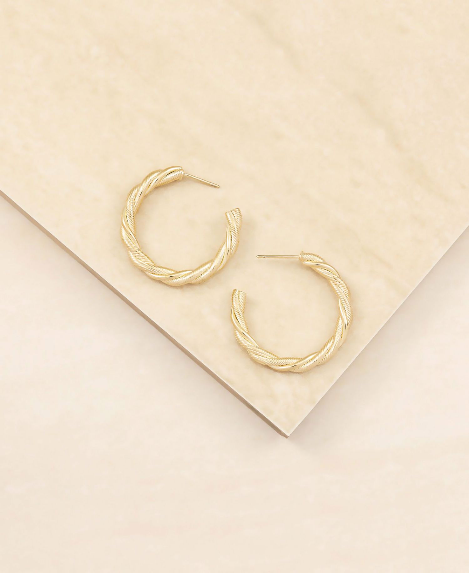 Gold Plated Twisted Hoops