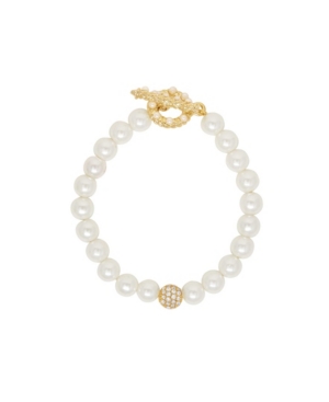 Ettika Pearl Beaded Bracelet In Gold Plated