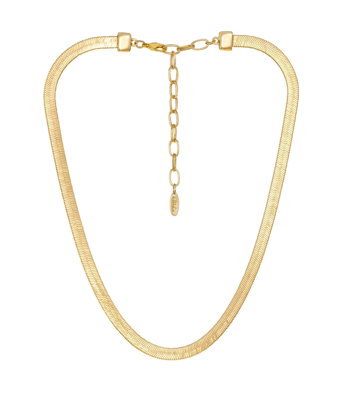 Gold Plated Flat Snake Chain Necklace - Gold Plated