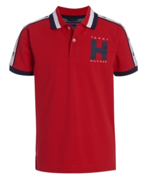 Little Boys Flag Tape Polo T-shirt