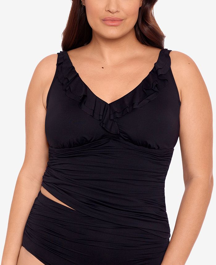 Lauren Ralph Lauren Plus Size Beach Club Solid Ruffle Underwire Tankini