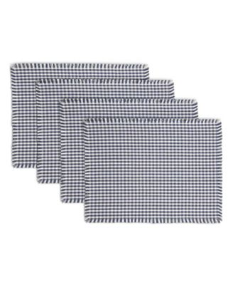 Gingham Fringe Placemat Set 4-Pack 13"x18"