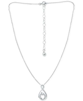 Mother & Child Infinity Pendant Necklace in Sterling Silver, 16" + 2" extender, Created for Macy's