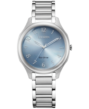 Shop Citizen Eco-drive Women's Stainless Steel Bracelet Watch 35mm In Silver