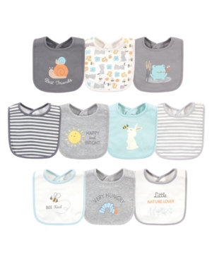 Hudson Baby Girls and Boys Bibs Set of 10