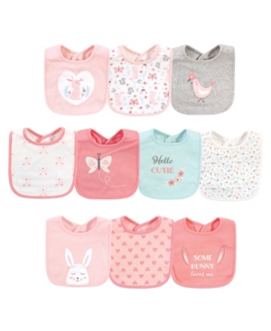 Hudson Baby Girls and Boys Bibs Set of 10