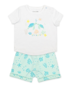 Mac & Moon Baby Boy 2 Piece Short Set with Pastel Turtle Print