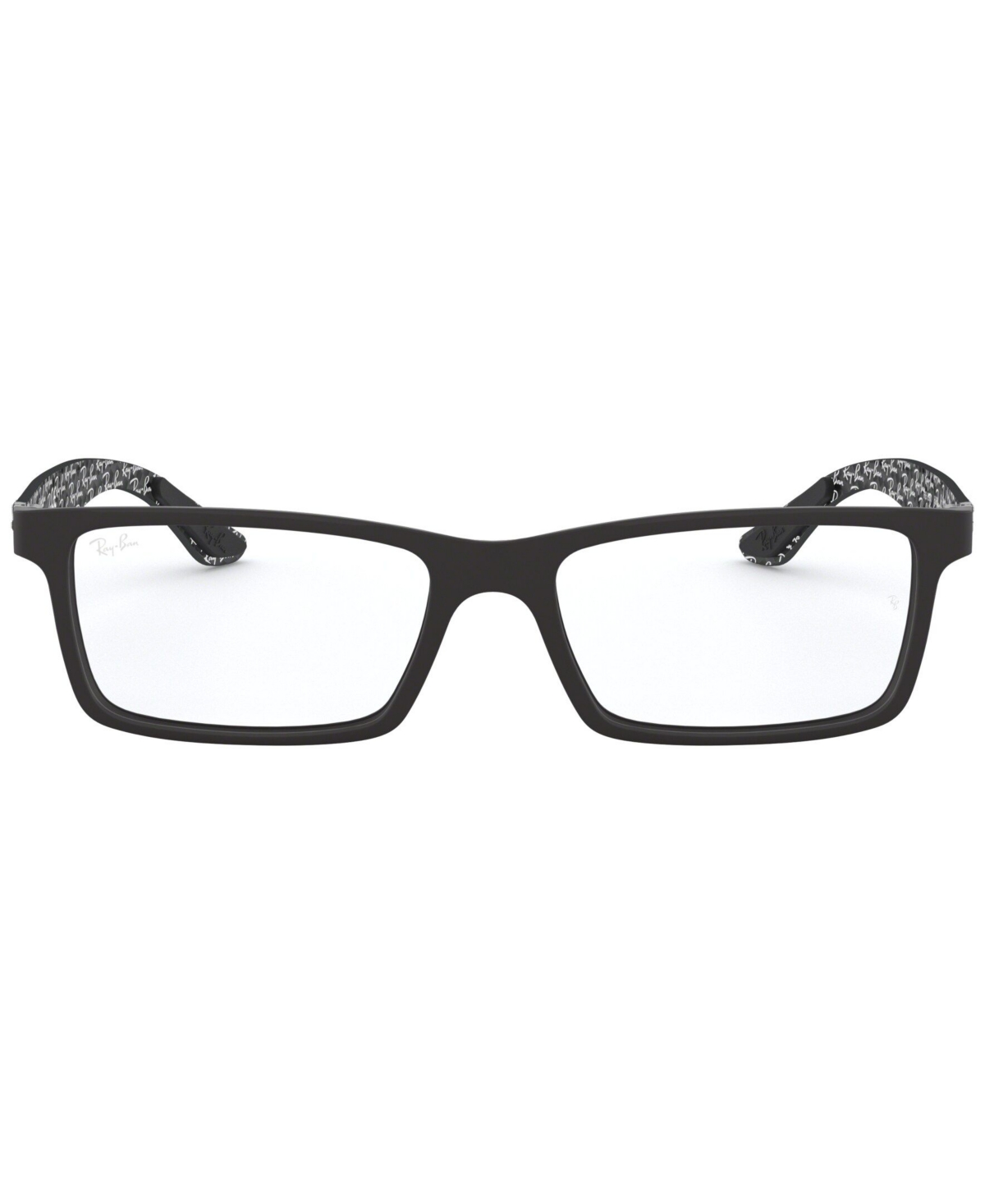 Ray Ban Rx8901 Men's Rectangle Eyeglasses In Shiny Black