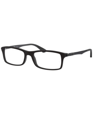 Ray Ban Ray-ban Rb7017 Unisex Rectangle Eyeglasses In Matte Blac