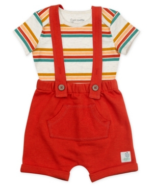 Mac & Moon Baby Boys 2 Piece Shortall Set with Stripes