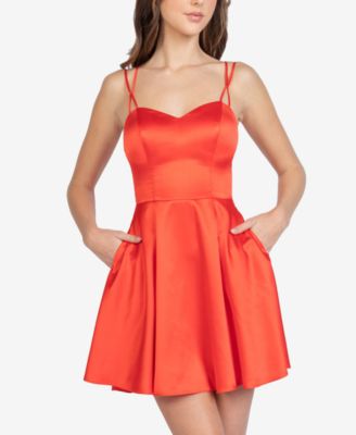 B Darlin Juniors' Sweetheart-Neck Dress - Macy's