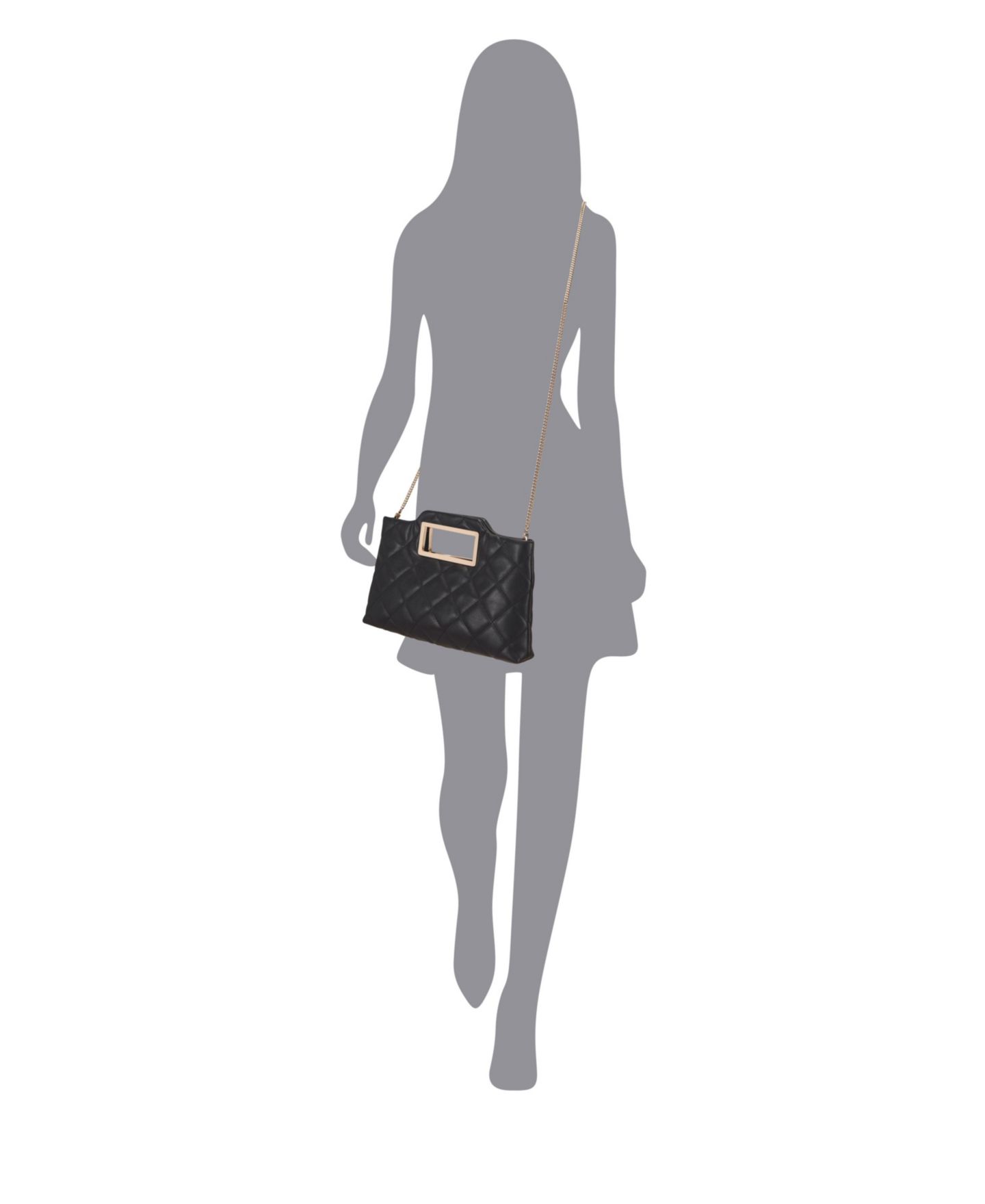 Женский клатч I.N.C. International Concepts Juditth Handle Quilted Clutch, цвет: Чёрный / Золотой — фото 6