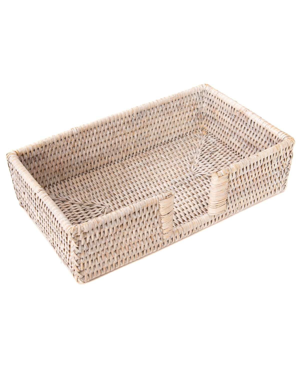 Shop Artifacts Trading Company Artifacts Rattan Rectangular Guest Towel Napkin Holder With Cutout In Open White